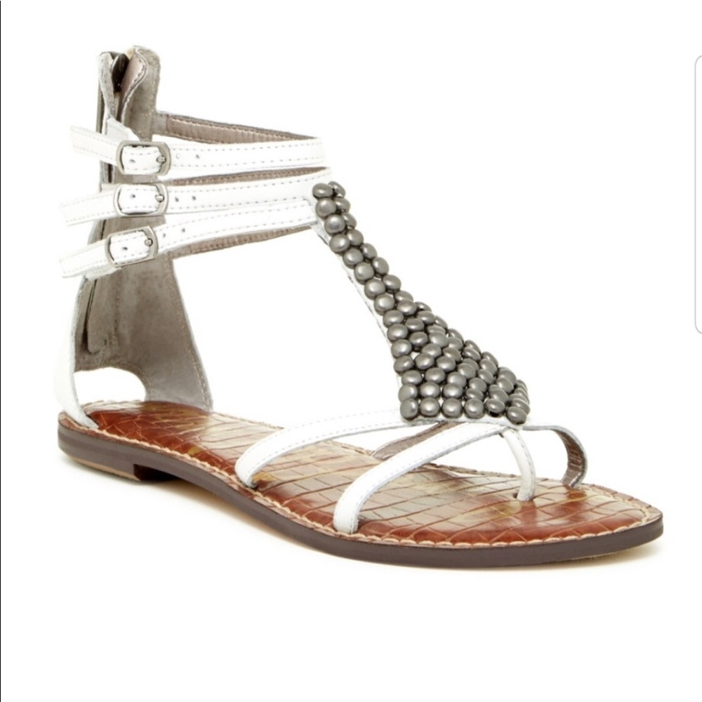 Sam Edelman Ginger White Studded Gladiator Sandals